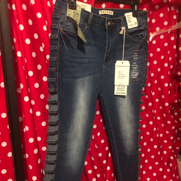 Encore Jeans Denim - Encore Lattice Denim Pants size (15)